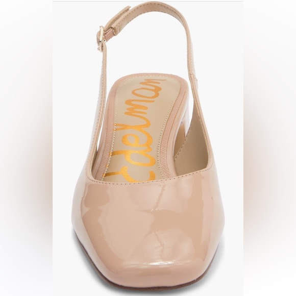 Sam Edelman Terra Patent Slingback Block Heel Pumps - Sunrise Blush - Picture 2 of 5